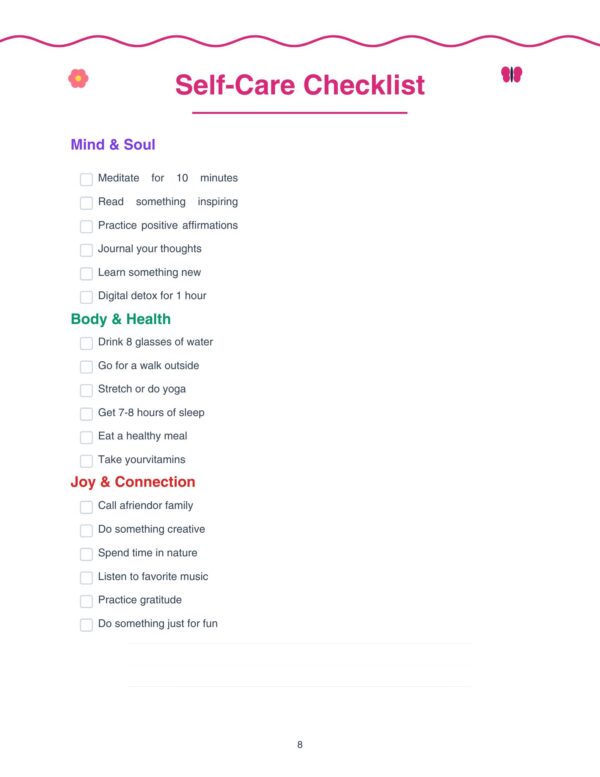 8 Summer Planner