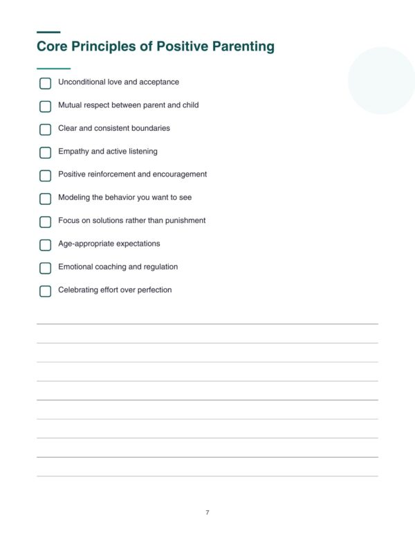 8 Positive Parenting Workbook