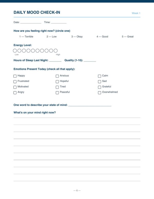 8 Men Mental Health Journal